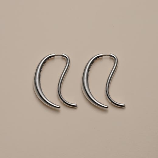 弯月耳环-银 商品图0