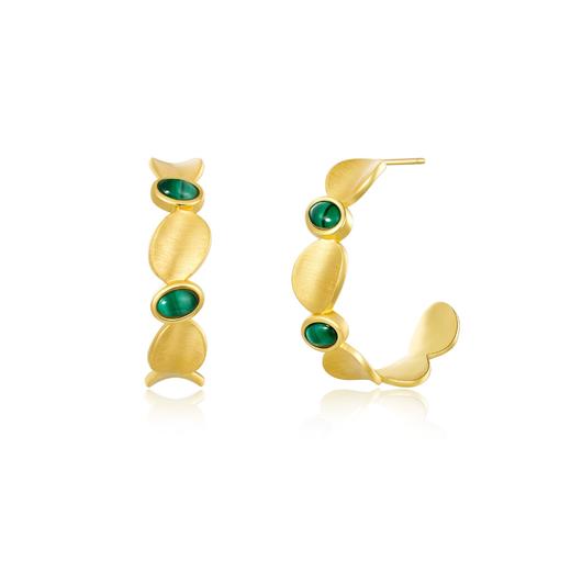 花间孔雀石耳圈-大号 商品图0