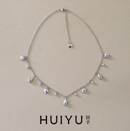 苹安顺梨拉丝项链-银 商品图0