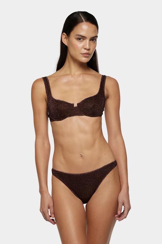Oseree - Lumiere Balconette Two Piece - Chocolate - 女装 - 比基尼套装 - 巧克力色 商品图1