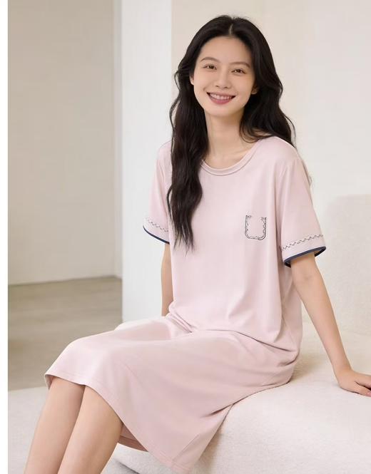 TZ竹纤维女士精致胸垫款家居裙2376 商品图1