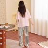 【初夏焕新】自然醒桃气家居服睡衣女款夏季100%纯棉短袖长裤少女夏家居服全棉套装QH 商品缩略图4