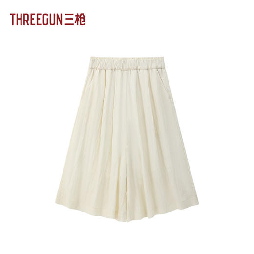 Threegun三枪 时尚阔腿八分女裙裤-T60115B01 商品图2