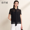 EITIE爱特爱气质飘带显瘦直筒短袖衬衫上衣夏新款8209909 商品缩略图1