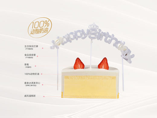 小红书同款【举灯牌可爱蜡烛人】冰淇淋/水果生日蛋糕 商品图2