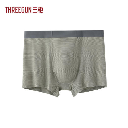 Threegun三枪 莱赛尔条纹无痕男平脚裤（一条装）-T50062B03 商品图4