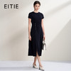 EITIE爱特爱简约不对称捏褶珍珠扣开叉飞飞袖连衣裙2026夏季新款B2607216 商品缩略图0