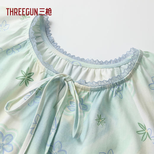 Threegun三枪 冰泉棉印花短袖女家居裙-T70029A01 商品图1