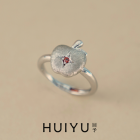 一颗苹果拉丝戒指-银