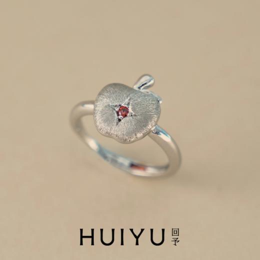 一颗苹果拉丝戒指-银 商品图0