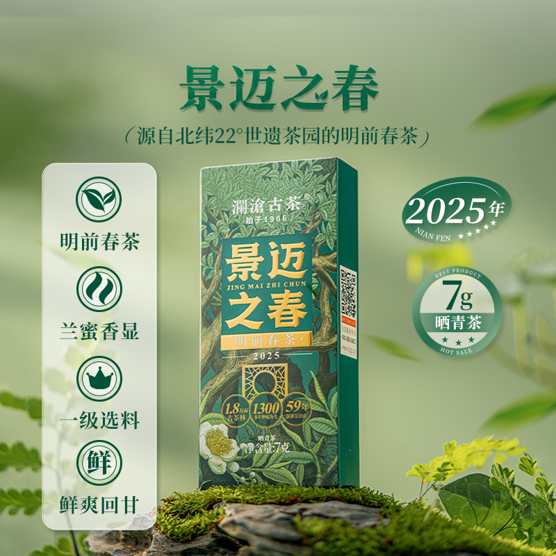 澜沧古茶2025年景迈之春明前春茶散茶7g