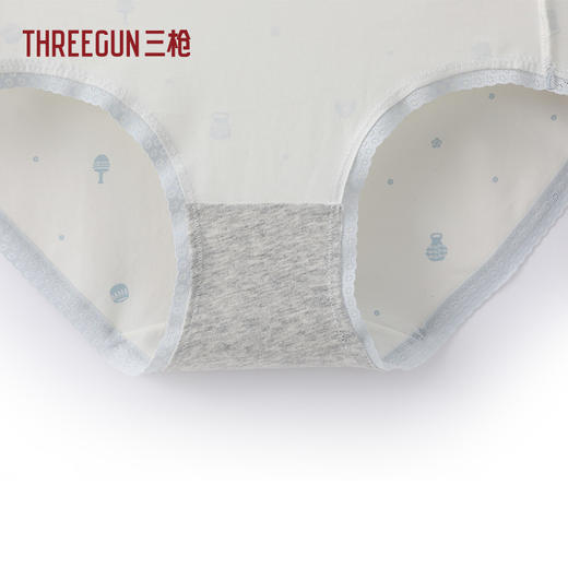 Threegun三枪 高支弹力棉印花中腰女三角裤-T40026B01 商品图3