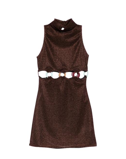 Oseree - Lumiere Multi Ring 70S Dress - Chocolate - 女装 - 连身裙 - 巧克力色 商品图0