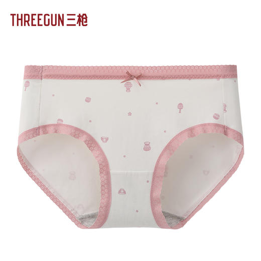 Threegun三枪 高支弹力棉印花中腰女三角裤-T40026B01 商品图2