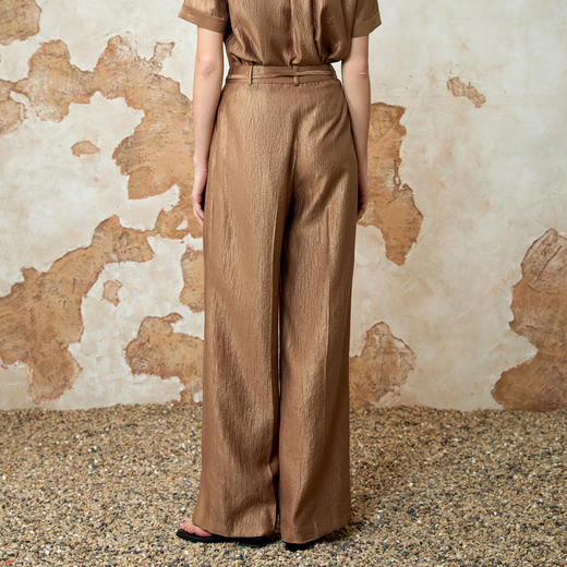 EITIE爱特爱时尚复古高腰利落阔腿休闲裤夏季新款8205904 商品图4