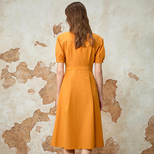 EITIE爱特爱通勤显瘦气质翻领收腰连衣裙夏新款8207950 商品图4