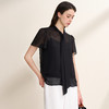 EITIE爱特爱气质飘带显瘦直筒短袖衬衫上衣夏新款8209909 商品缩略图7