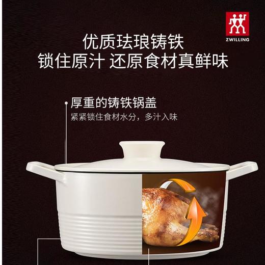 双立人-龙系列，铸铁圆炖锅，26cm，黑色/白色 商品图2