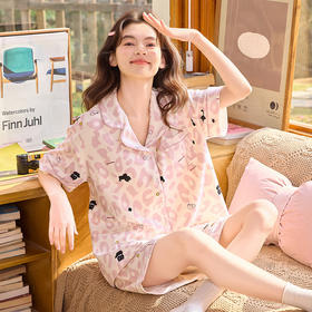 【春夏上新】自然醒软眠女士家居服100%棉短袖开衫睡衣QH