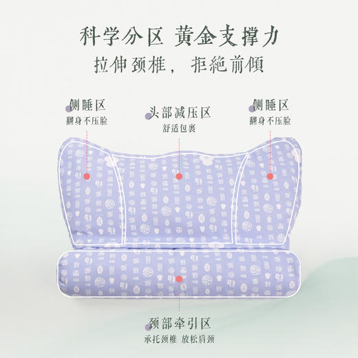 合香舒眠枕头 八味本草黄金支撑力骨正筋柔 可配搭重力眼罩 后辰舒适睡眠枕 商品图1