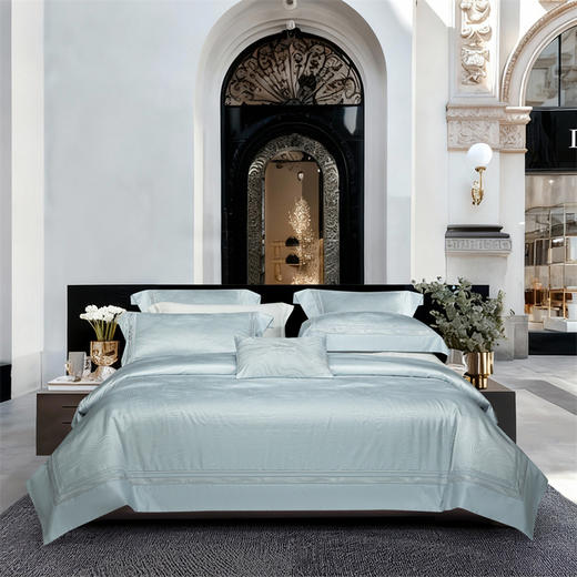 【初夏焕新】自然醒高精密臻丝缎提花四件套全棉纯棉刺绣简奢被套床单四季通用床品GDS 商品图7