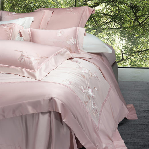 【初夏焕新】自然醒160支双股长绒棉高端绣花四件套高档全棉被套床单轻奢刺绣新疆棉被罩床上用品GDS 商品图3