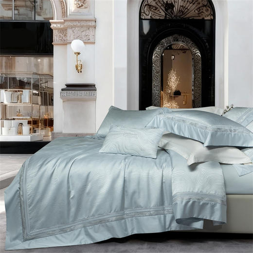 【初夏焕新】自然醒高精密臻丝缎提花四件套全棉纯棉刺绣简奢被套床单四季通用床品GDS 商品图5