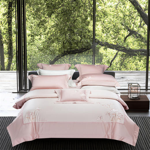 【初夏焕新】自然醒160支双股长绒棉高端绣花四件套高档全棉被套床单轻奢刺绣新疆棉被罩床上用品GDS 商品图7