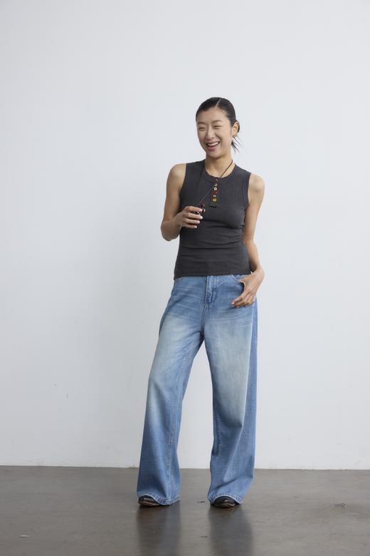 细闪牛仔长裤 商品图0