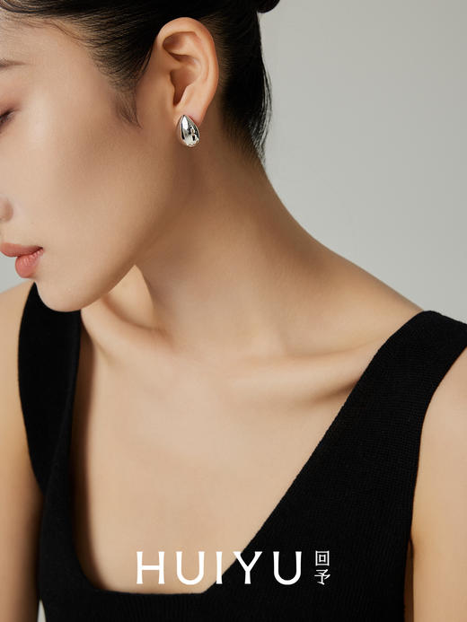 水滴耳钉-银 商品图0