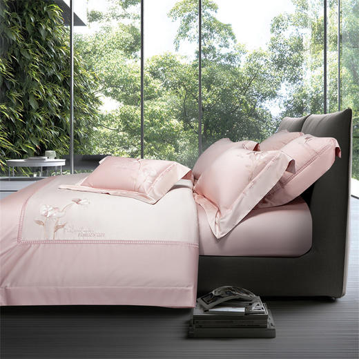 【初夏焕新】自然醒160支双股长绒棉高端绣花四件套高档全棉被套床单轻奢刺绣新疆棉被罩床上用品GDS 商品图5