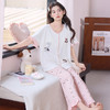 【限时秒杀】自然醒雪柔女士家居服（带胸垫）雪花棉短长裤开衫睡衣QH（不参与优惠券） 商品缩略图3