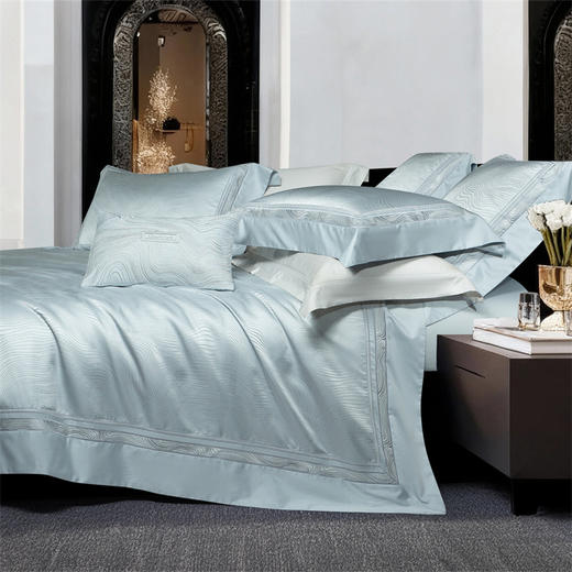 【初夏焕新】自然醒高精密臻丝缎提花四件套全棉纯棉刺绣简奢被套床单四季通用床品GDS 商品图4