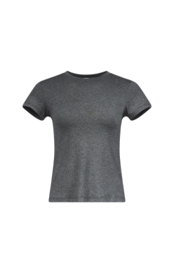 Aya Muse - Baby Tee - Dark Gray - 女装 - T恤 - 深灰色