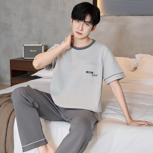 【初夏焕新】自然醒逸居男士家居服100%棉短套头三件套睡衣QH 商品图9