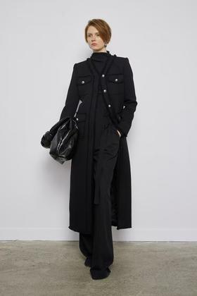 简约粗花呢长款外套