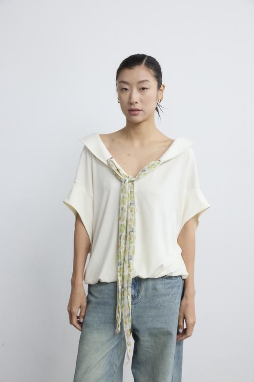 正反两穿丝巾装饰T恤 商品图1