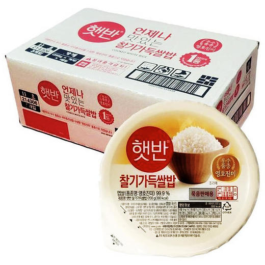 希杰嗨拌白米饭(200gx24)CJ햇반 찰기가득쌀밥 商品图0