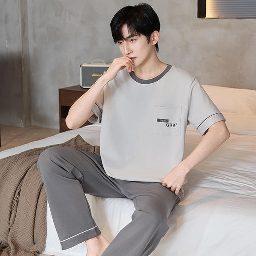 【初夏焕新】自然醒逸居男士家居服100%棉短套头三件套睡衣QH 商品图7