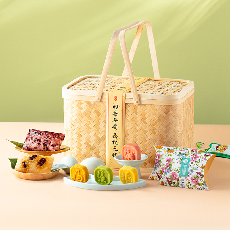 御茶膳房粽子竹篮礼盒装地方蓝端午节送礼品