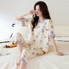 【初夏焕新】自然醒白柔女士家居服牛奶丝三件套裙+七分套头睡衣QH 商品缩略图4