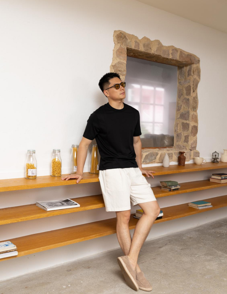 男装「竖条线」蚕丝棉定纺质感肌理T恤LL-WZZZ10083 O3商品图2