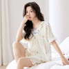 自然醒梵花云朵棉（带胸垫）睡衣女款夏季短袖短裤薄款花边甜美风女士家居服QH 商品缩略图8