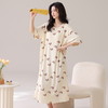 自然醒月半夏季（带胸垫）韩版中长款冰丝睡裙女款短袖连衣裙家居服可外穿QH 商品缩略图3