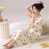 自然醒月半夏季（带胸垫）韩版中长款冰丝睡裙女款短袖连衣裙家居服可外穿QH 商品缩略图14