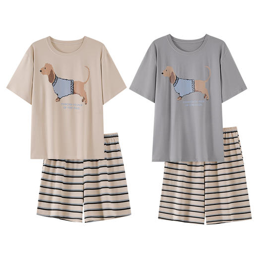 【初夏焕新】自然醒甜栖情侣家居服莱赛尔棉短袖套头睡衣（女款带胸垫）QH 商品图10