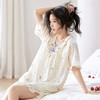 自然醒梵花云朵棉（带胸垫）睡衣女款夏季短袖短裤薄款花边甜美风女士家居服QH 商品缩略图7