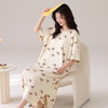 自然醒月半夏季（带胸垫）韩版中长款冰丝睡裙女款短袖连衣裙家居服可外穿QH 商品缩略图7