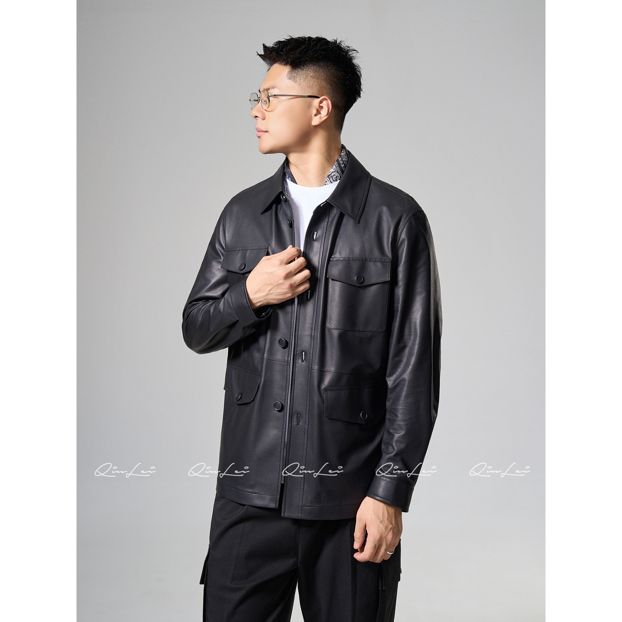 男装「多口袋」100绵羊皮柔软顺滑皮衣LL-WLPY00052 O4商品图3
