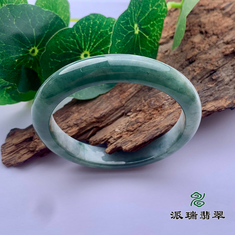 派瑞翡翠 翡翠手镯 糯种 飘花
